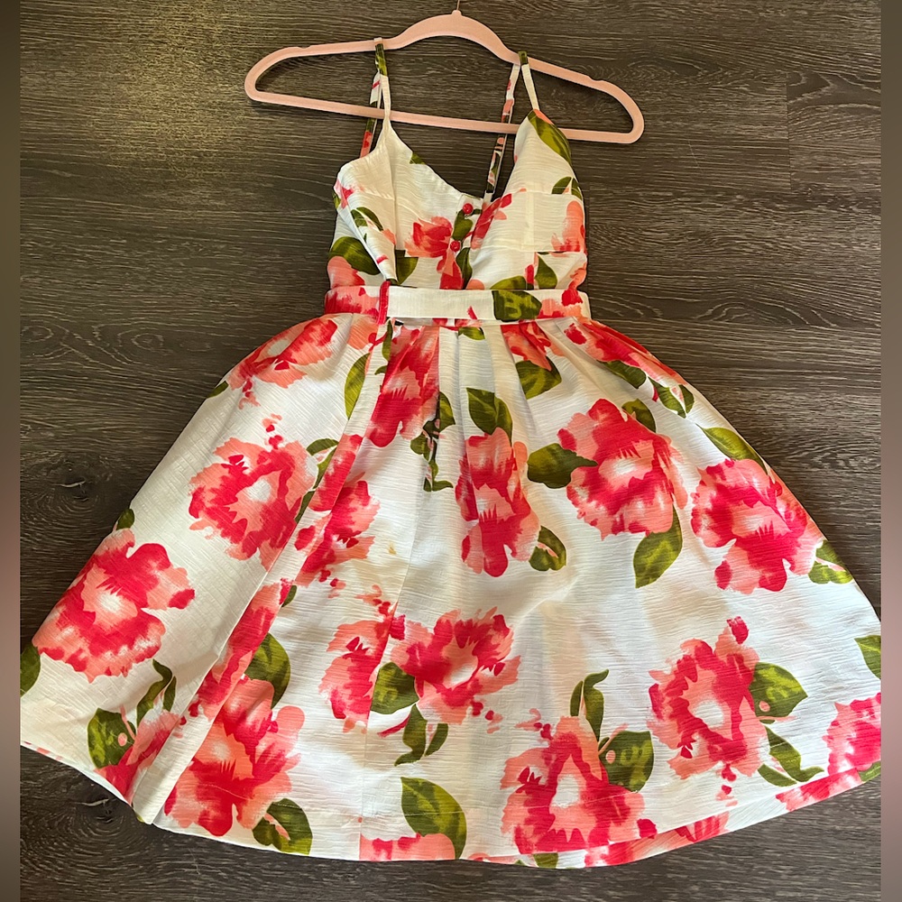 Esley babydoll dress - pink flowers - spaghetti strap